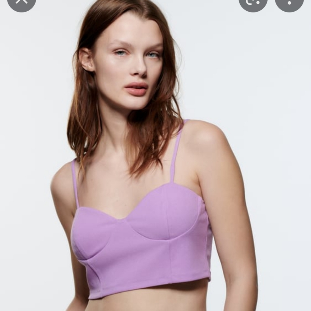 ZARA STRAP CROP TOP BLACK